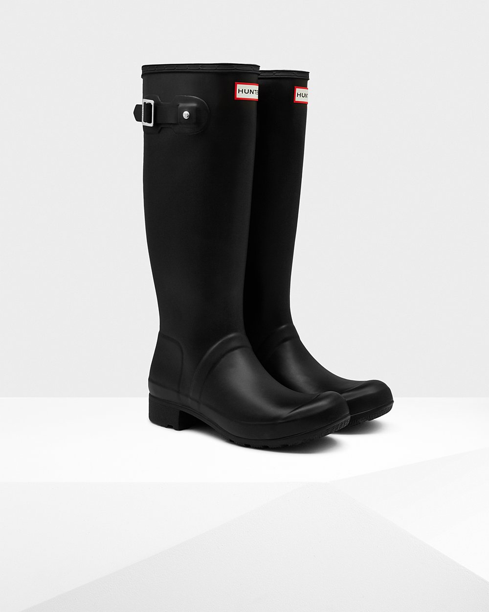 Women Hunter Original Tour Foldable | Tall Rain Boots Black | NZ-85267-SWAZ